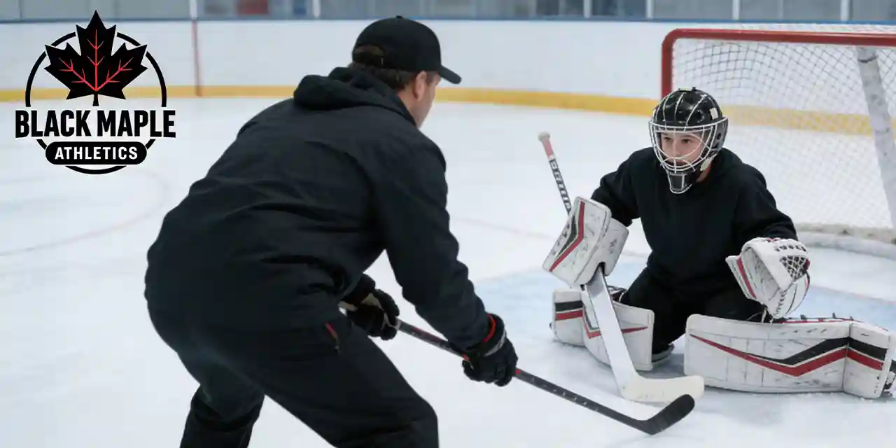 Goalie coaching during Summer Hockey School