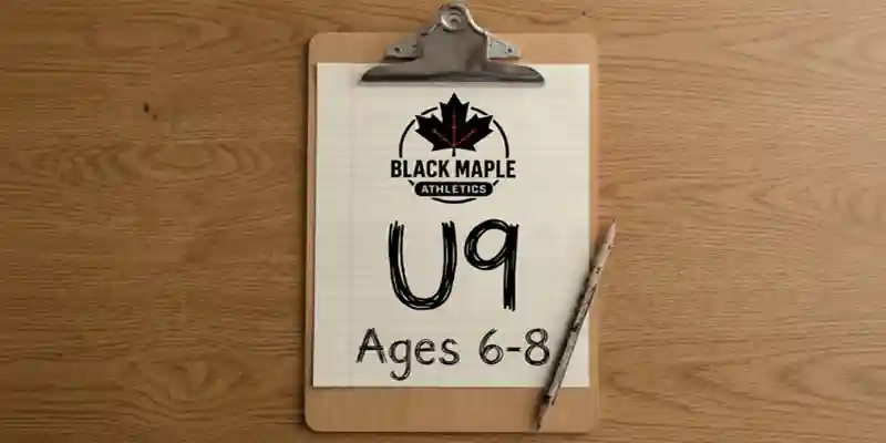 U9 age group hockey players